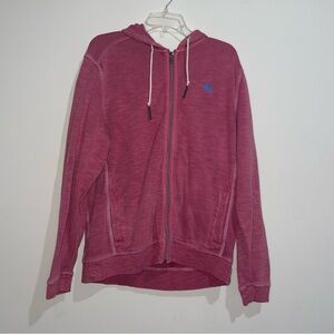 Tommy Bahama Hot Pink Full Zip Hooded Embroidered Logo Jacket L